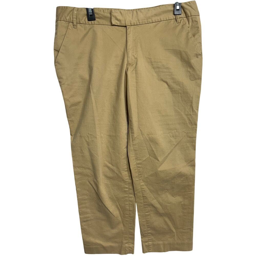Eddie Bauer Pants Size 12 Tan Mid Rise Cotton Blend Minimalist Trousers Office